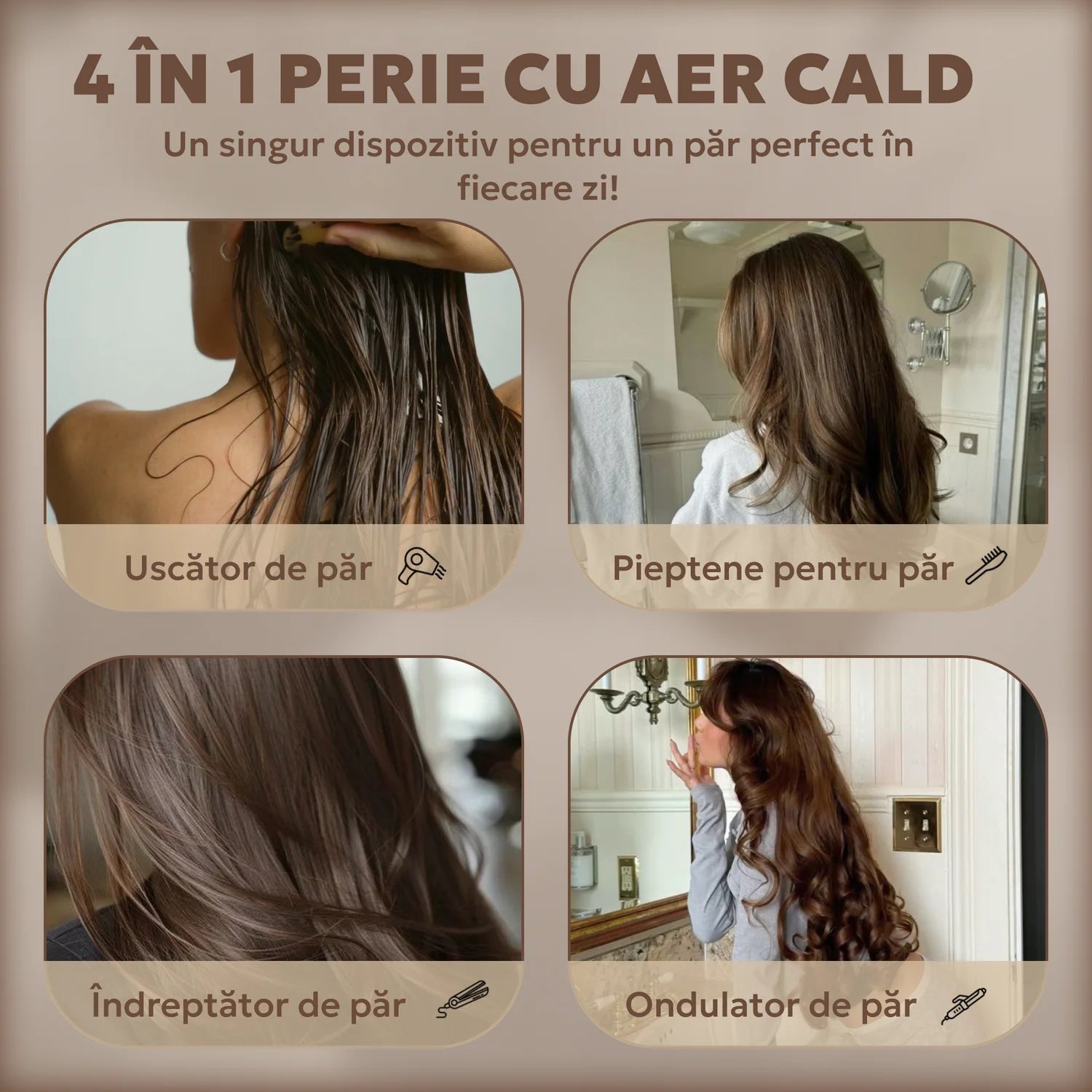 peria electrica utilizata pentru volum si indreptare par in rutina zilnica
