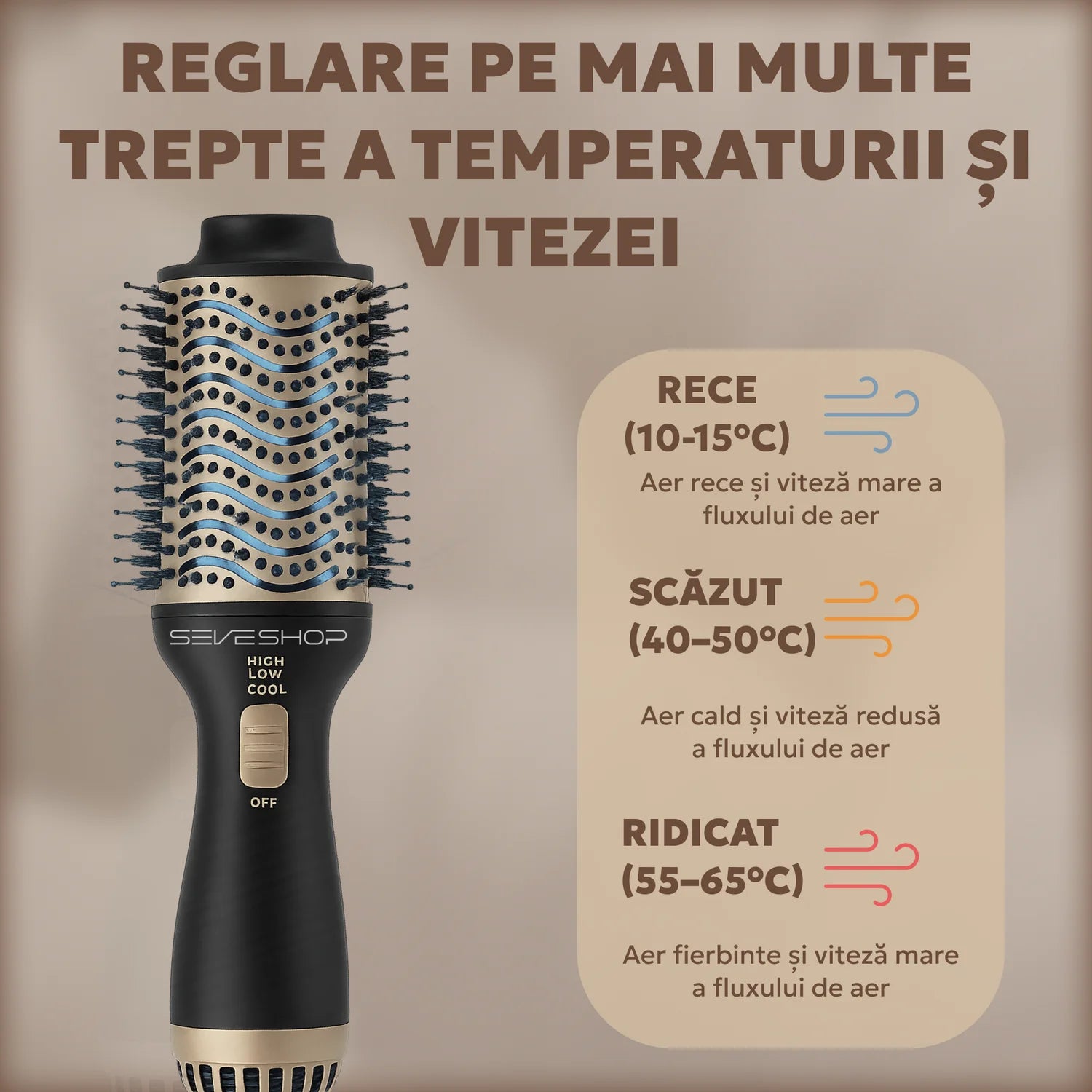 peria electrica cu peri din nylon anti incurcare pentru coafare usoara