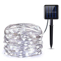 lampa solara decorativa cu 100 LED-uri si 8 moduri pentru iluminare exterior gradina si terasa