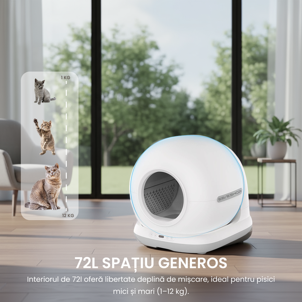 litieră automată smart resigilată în stare bună de funcționare