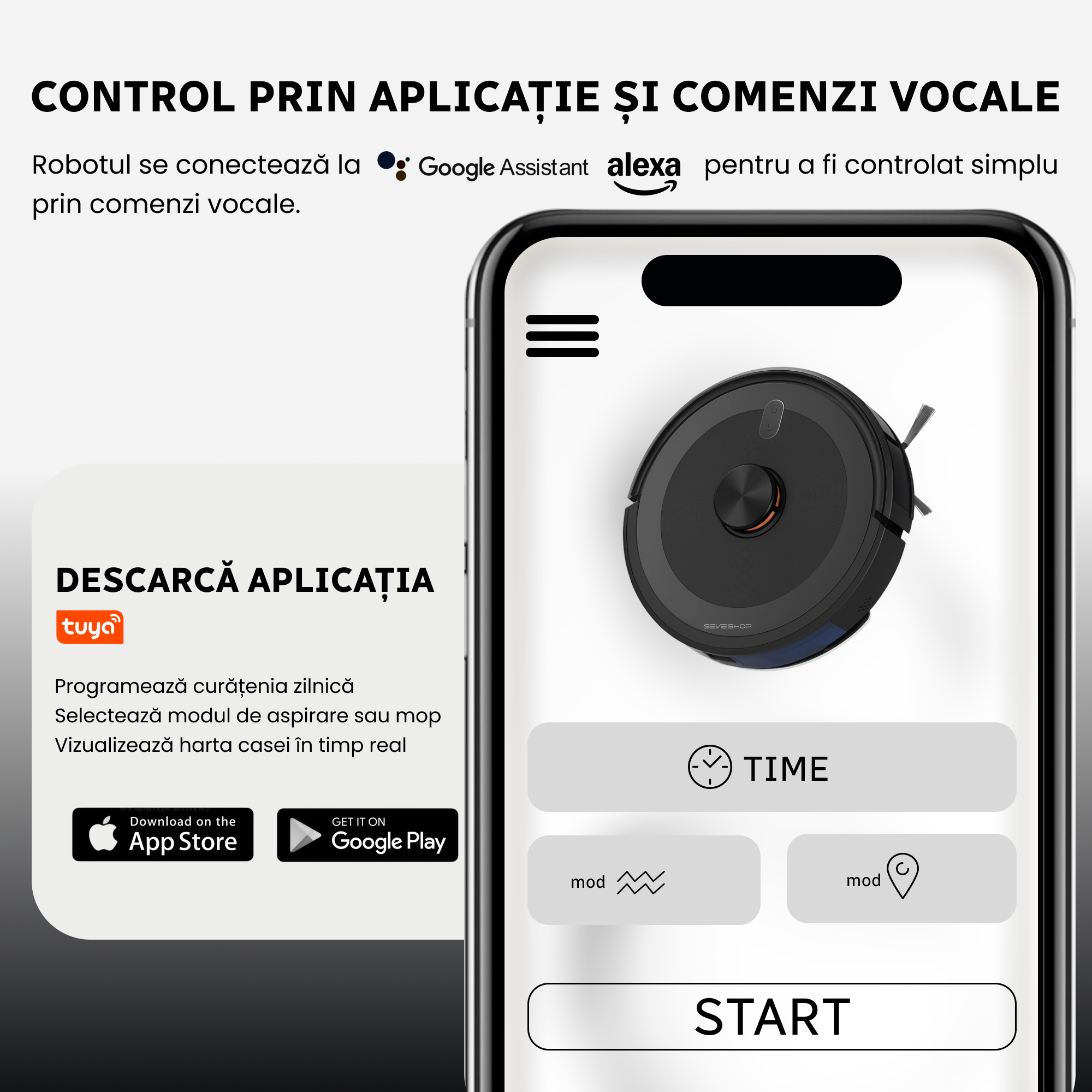 aspirator robot cu functie mop si auto reincarcare pentru curatenie continua