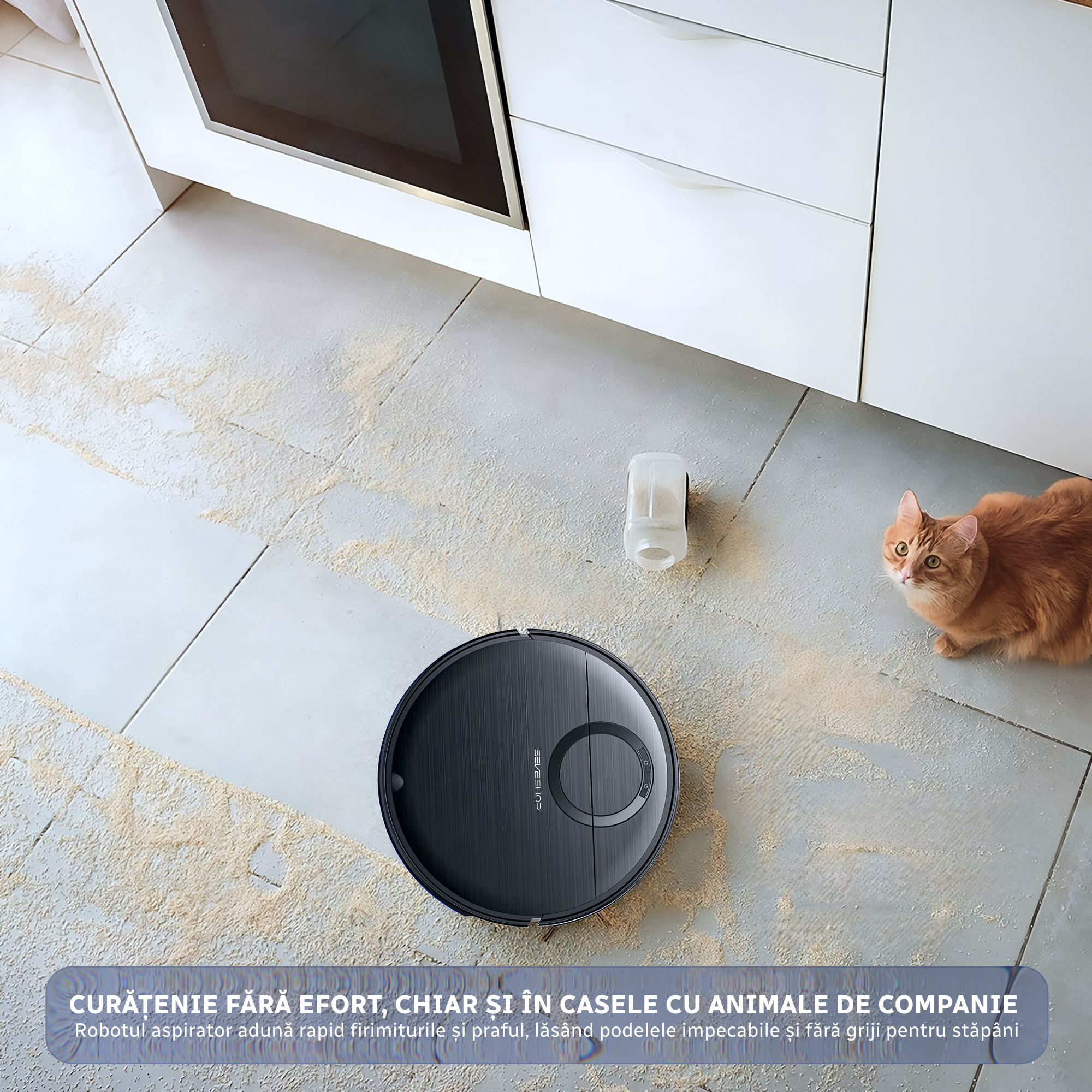aspirator robot utilizat pentru curatarea podelelor si covoarelor acasa
