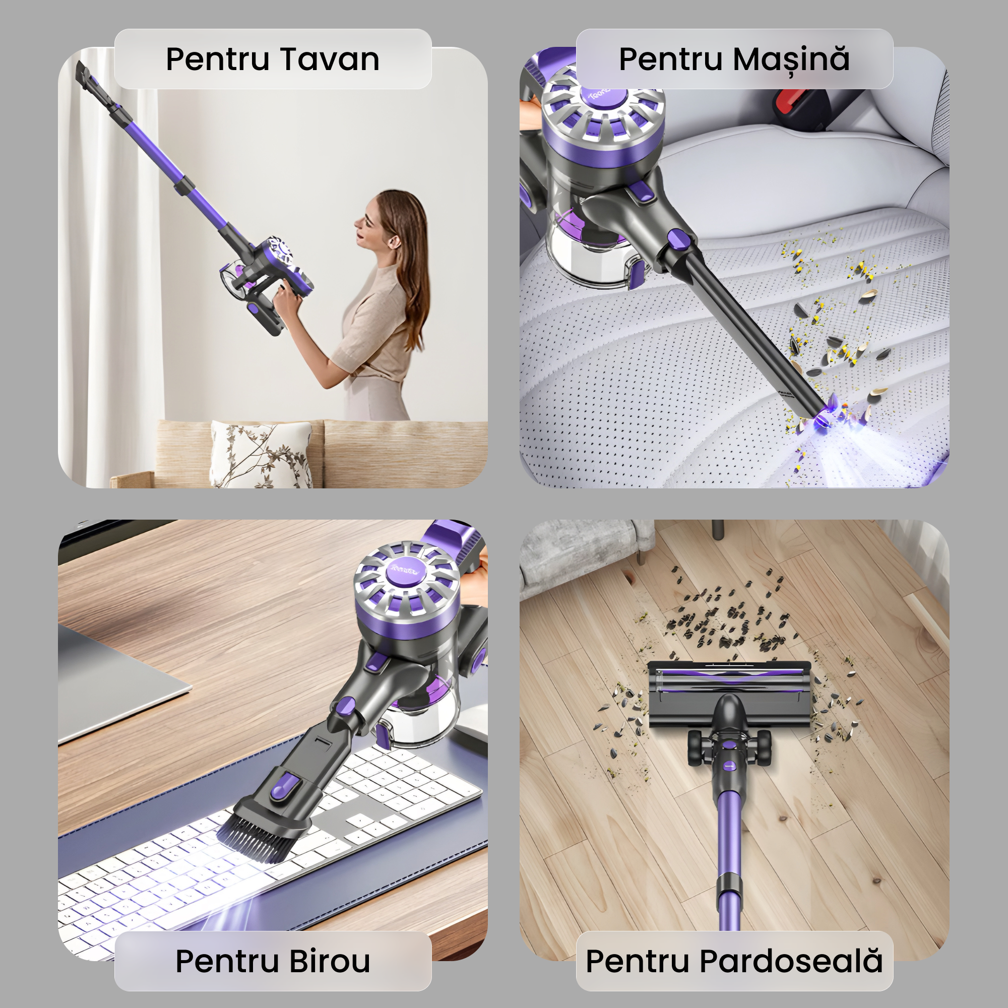 aspirator vertical cu filtru HEPA pentru eliminarea prafului si alergenilor
