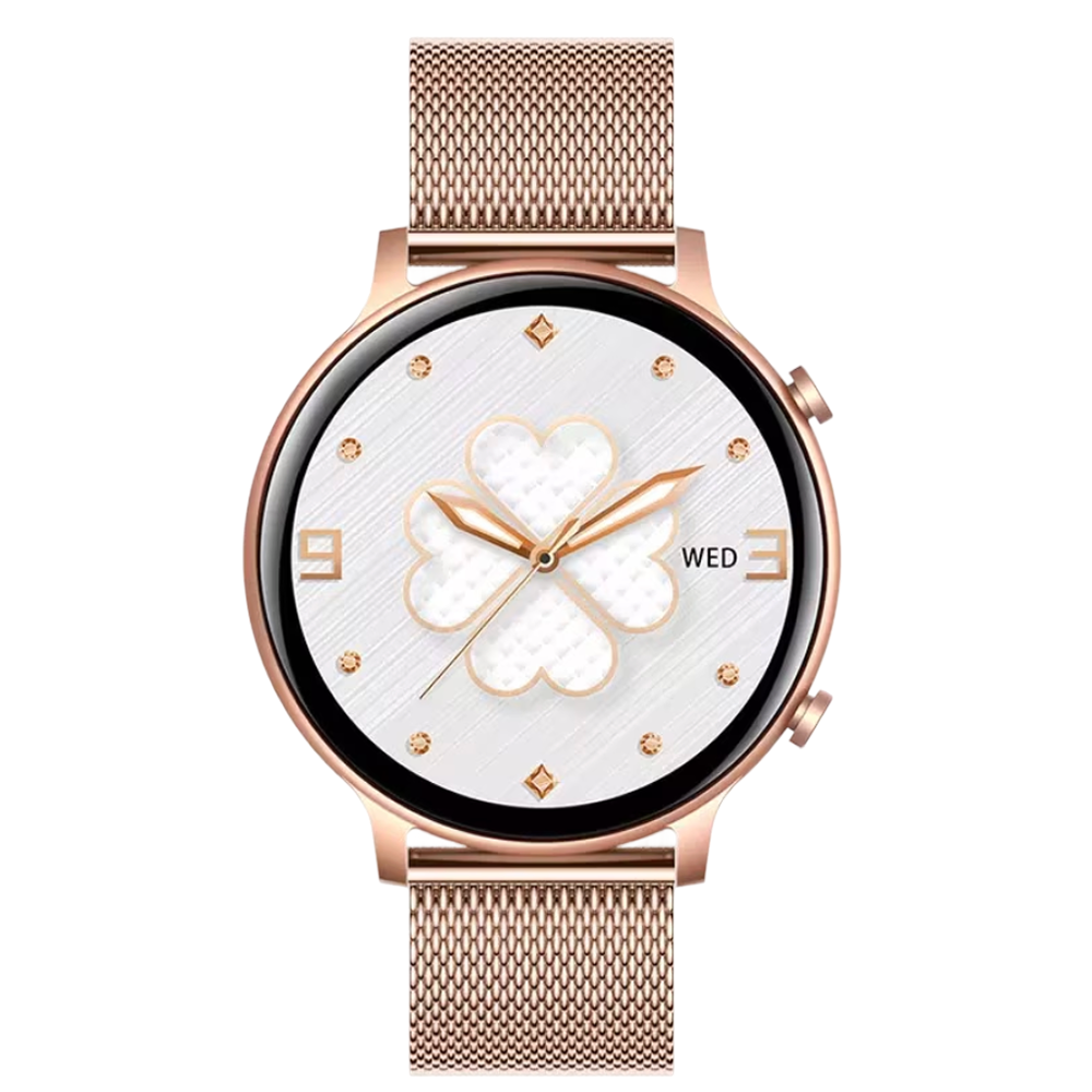 Smartwatch Damă cu Monitorizare Ritm Cardiac, Somn și Notificări, Gold