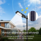 lampă solară care se aprinde automat la detectarea mișcării în curte