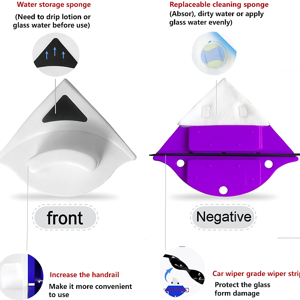 stergator magnetic cu sistem puternic de fixare pentru curatarea eficienta a geamurilor termopan