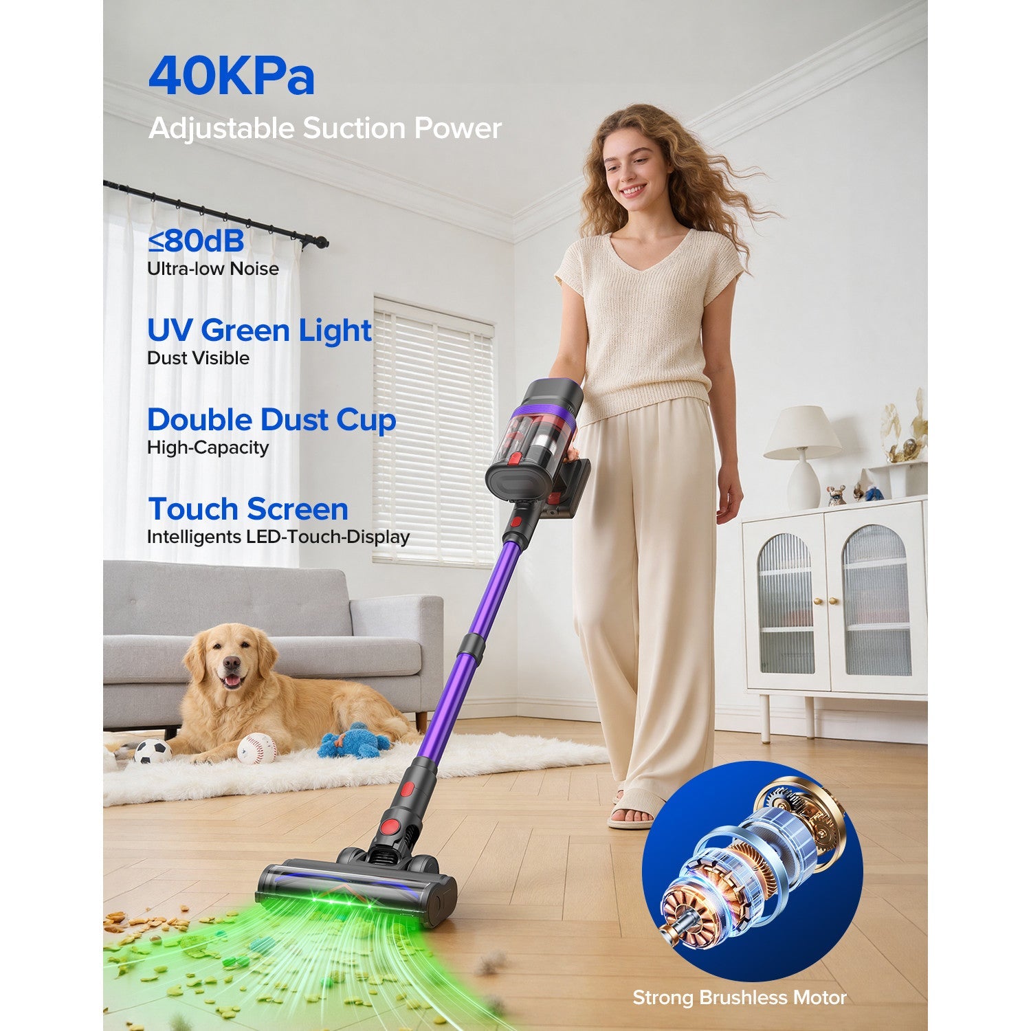 Aspirator Vertical V20 3 in 1, Fara Fir, Curatare Uscata si Umeda SeveShop