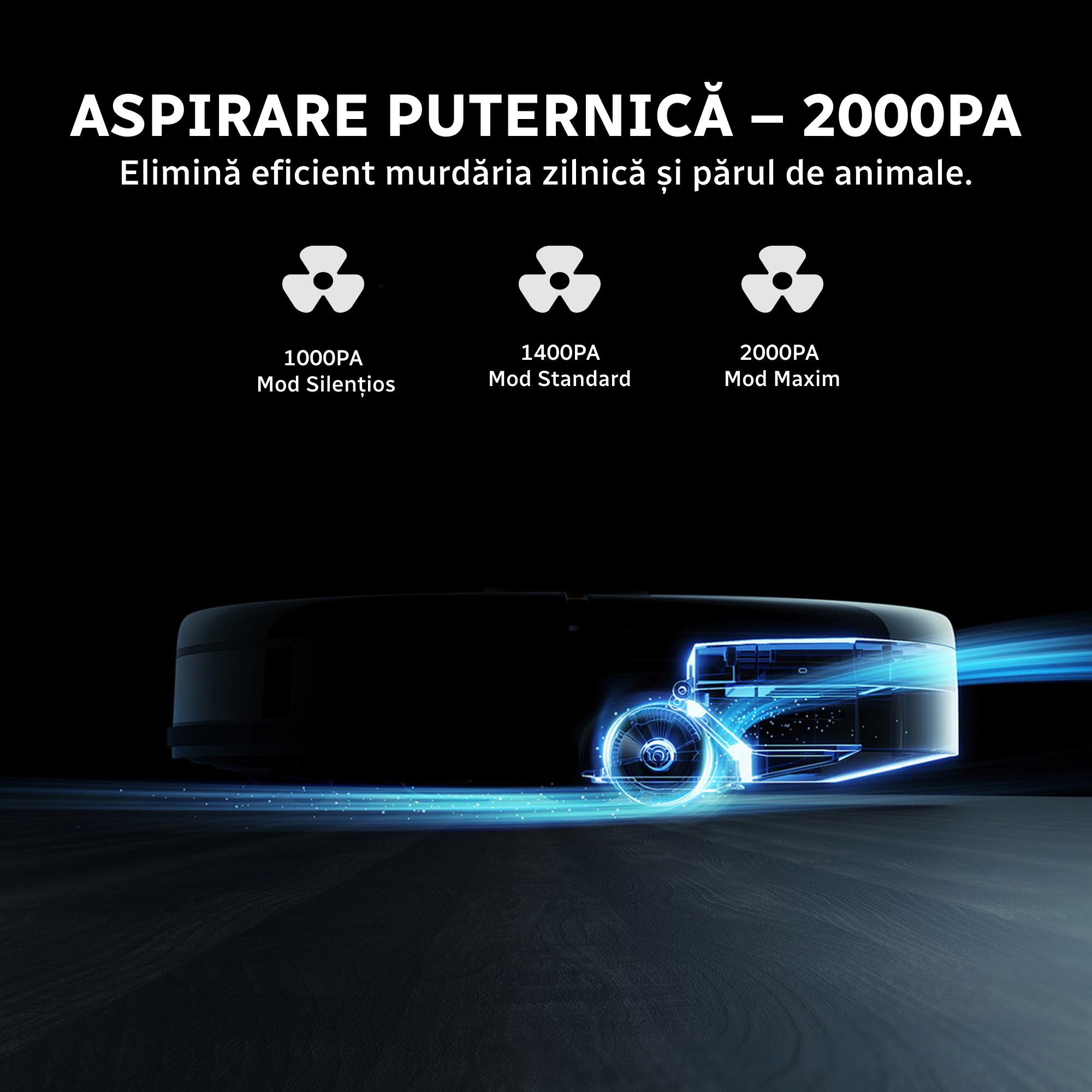 aspirator robot compact pentru curatare sub mobilier si spatii greu accesibile