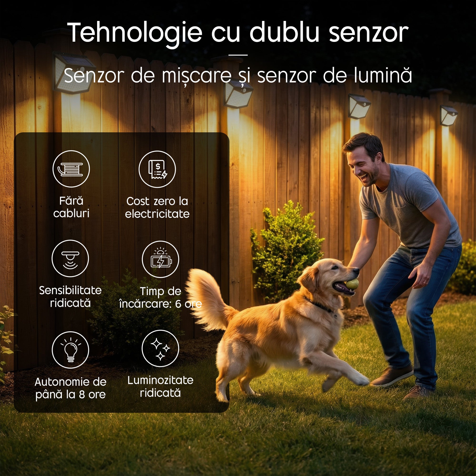 lampa LED exterior rezistenta la apa IP65 pentru utilizare in gradina sau pe terasa