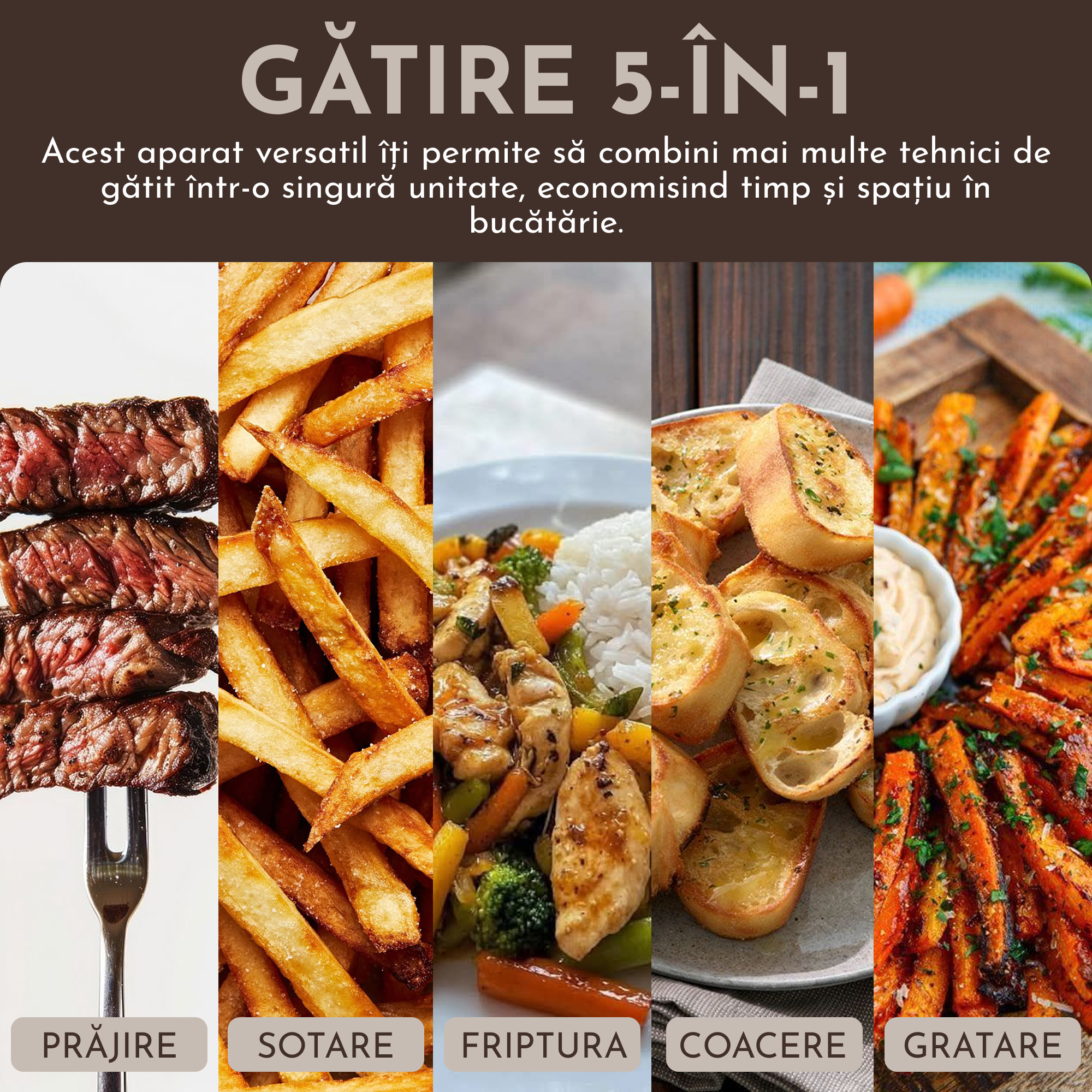 friteuza fara ulei cu capacitate mare pentru gatit rapid pentru familie