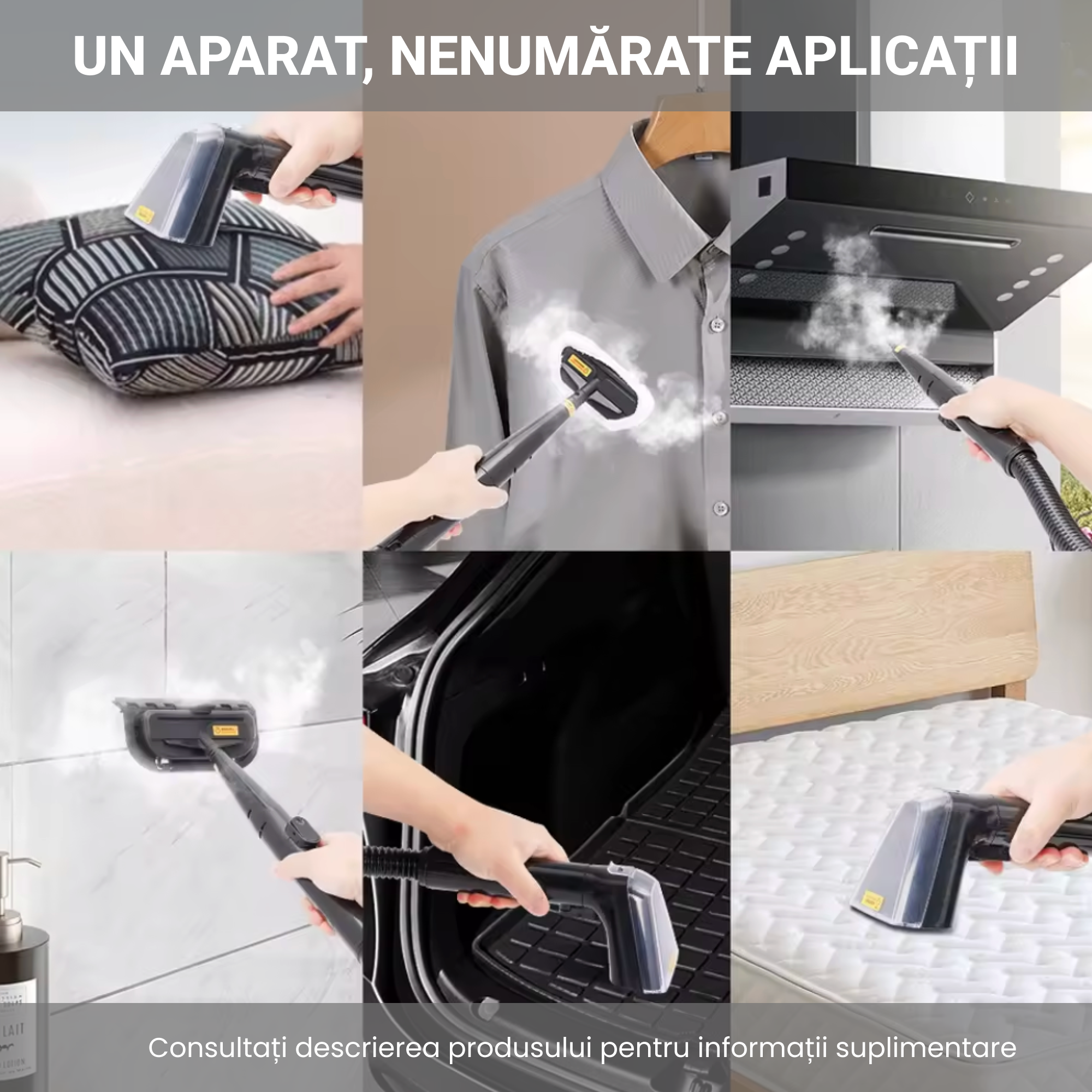 aparat curatare tapiterie cu abur si aspirare 12000Pa profesional