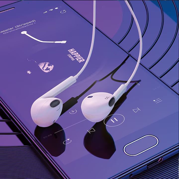 căști Lightning cu cablu rezistent și mufe placate pentru durabilitate