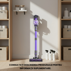 aspirator vertical compact utilizat pentru curatenia zilnica in locuinta