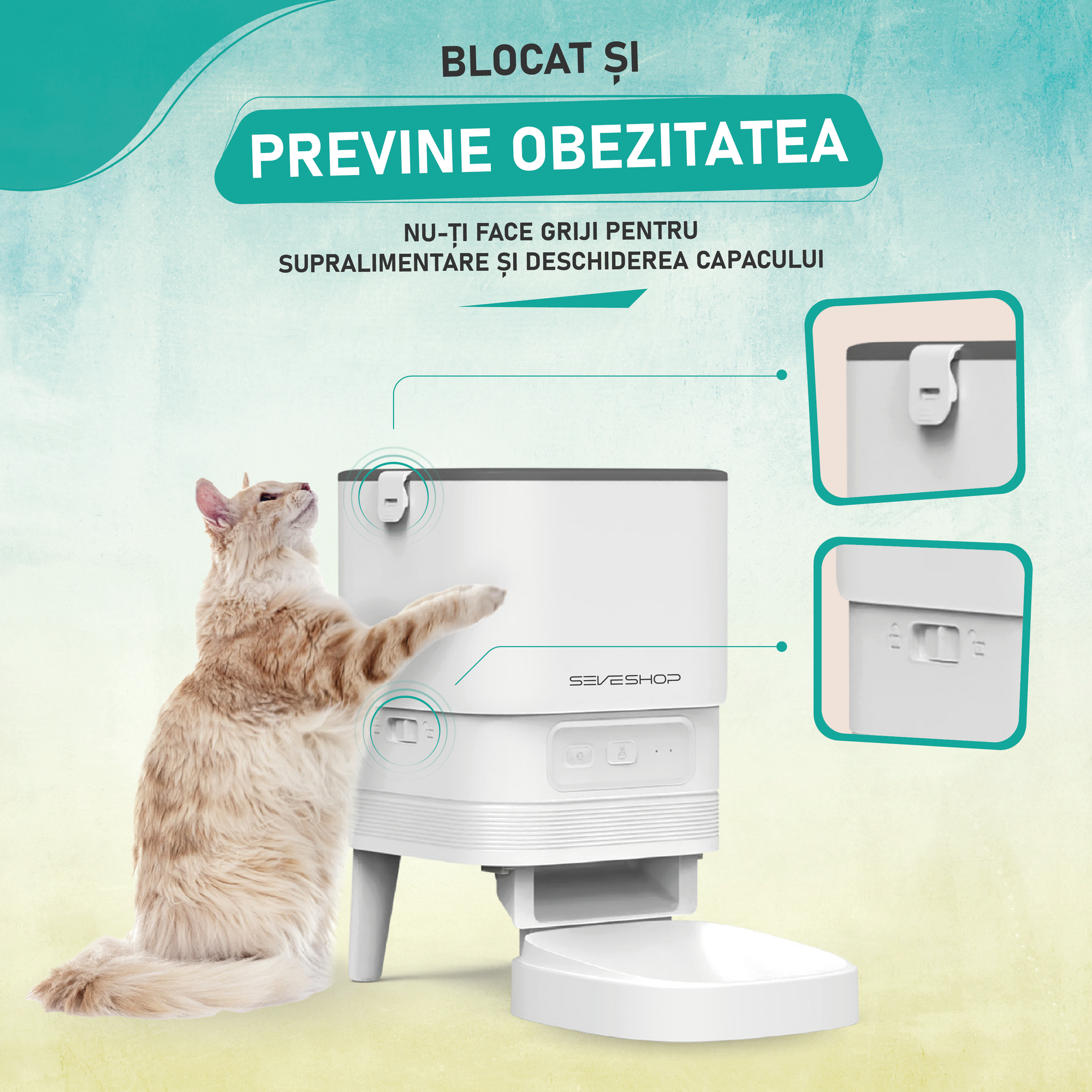 hranitor automat 4L pentru alimentarea zilnica a animalelor cu functionare silentioasa