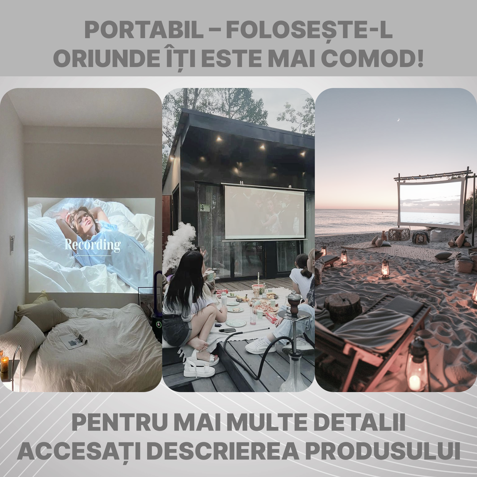 Videoproiector Portabil Full HD cu Android Integrat, Wi-Fi si Bluetooth 5.0