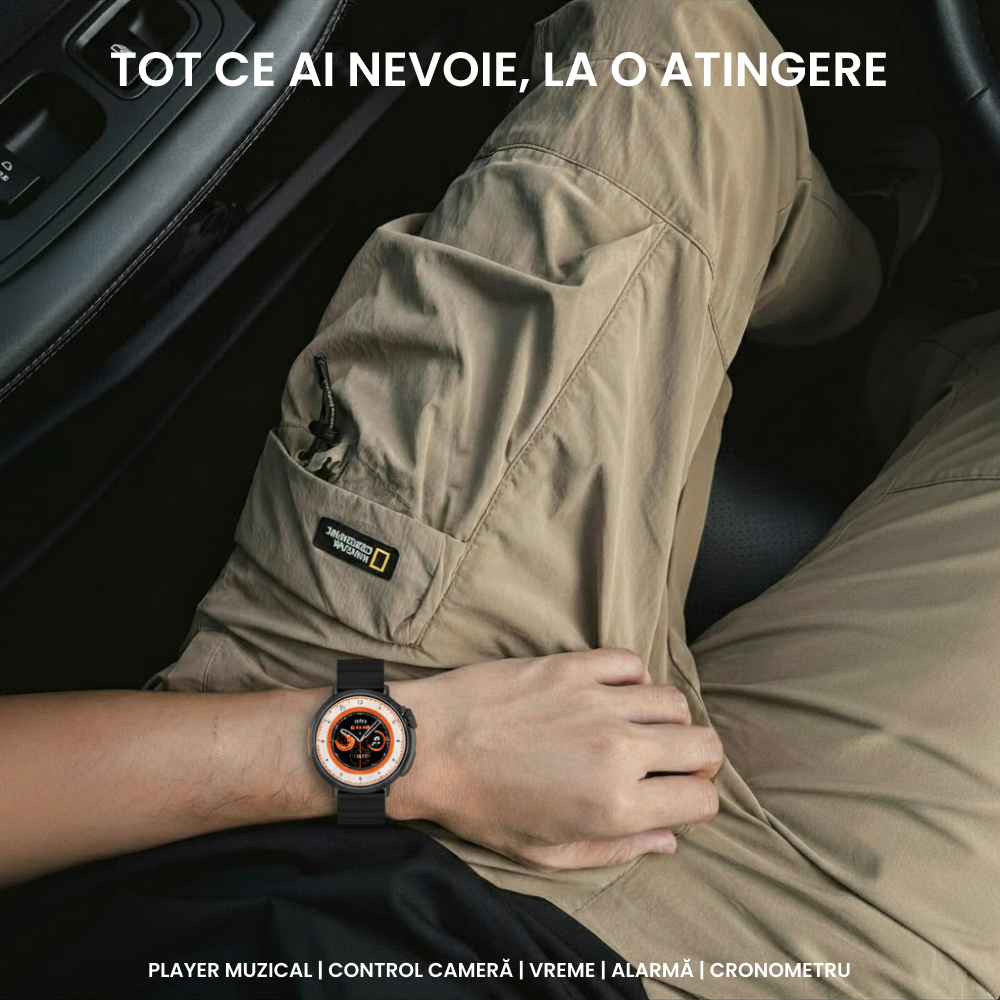 smartwatch GS8 care afișează apeluri și mesaje direct la încheietură
