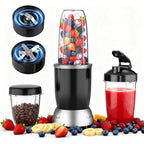 Blender Portabil BL916 1200W cu 3 Recipiente, 25000 RPM, Smoothie si Macinare — RESIGILAT