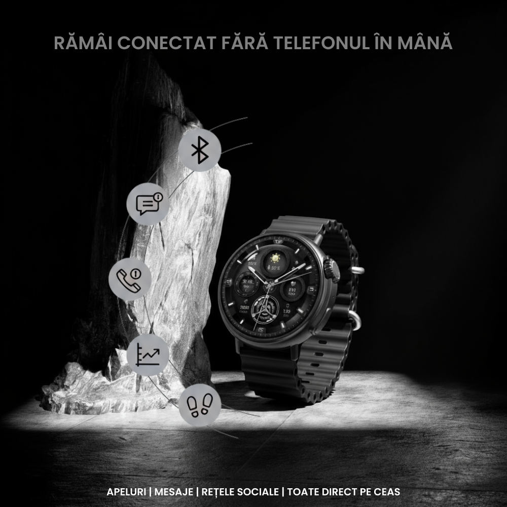 smartwatch GS8 cu monitorizare ritm cardiac și nivel de oxigen