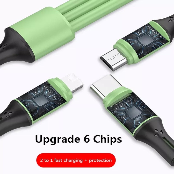 cablu 3 în 1 care încărcă mai multe telefoane cu un singur accesoriu