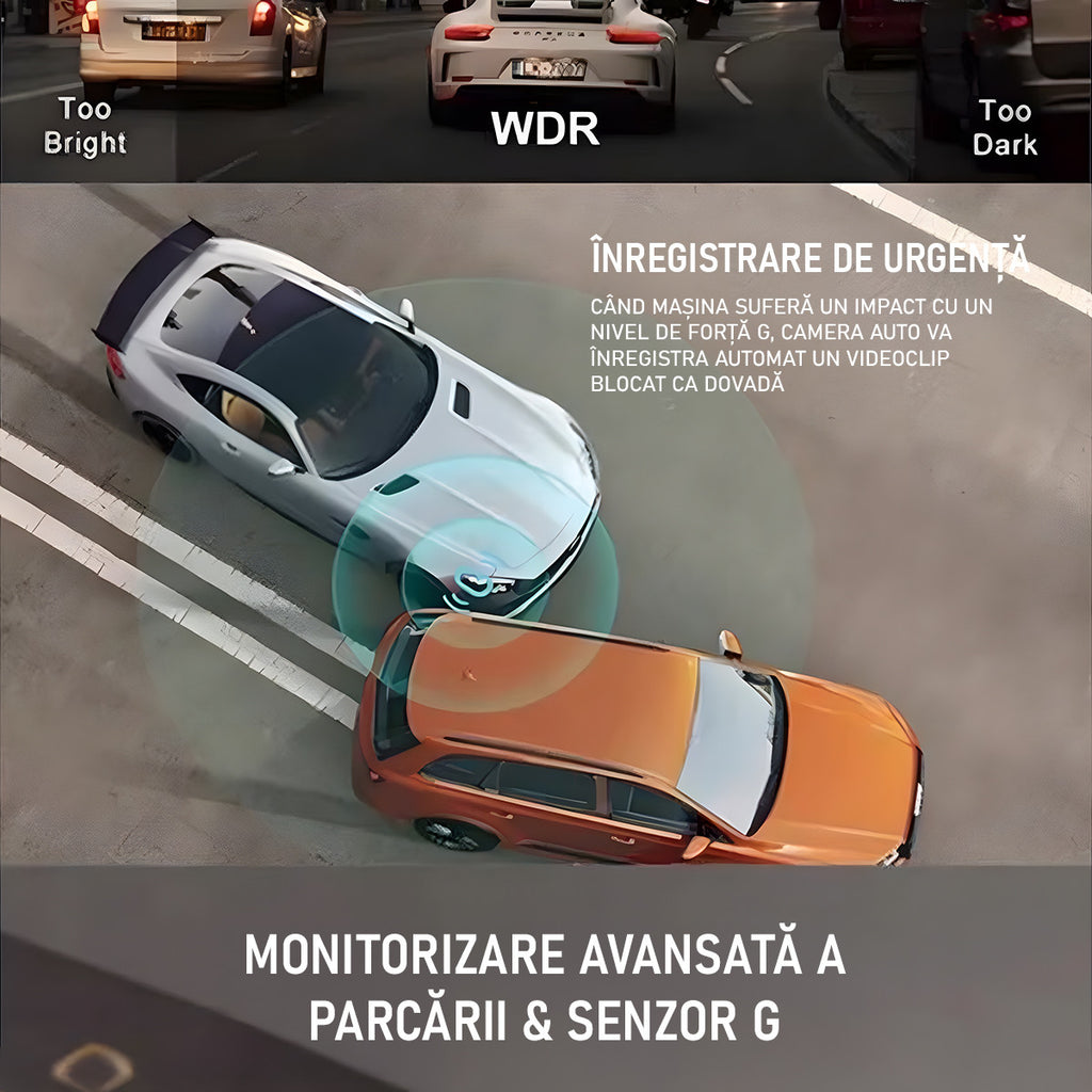 Cameră Auto DVR Full HD 1080P, 170°, Night Vision și G-Sensor — RESIGILAT