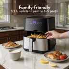 Friteuza cu Aer Cald 5.5L, 8 Programe Digitale si 1400W, Fara Ulei — RESIGILAT