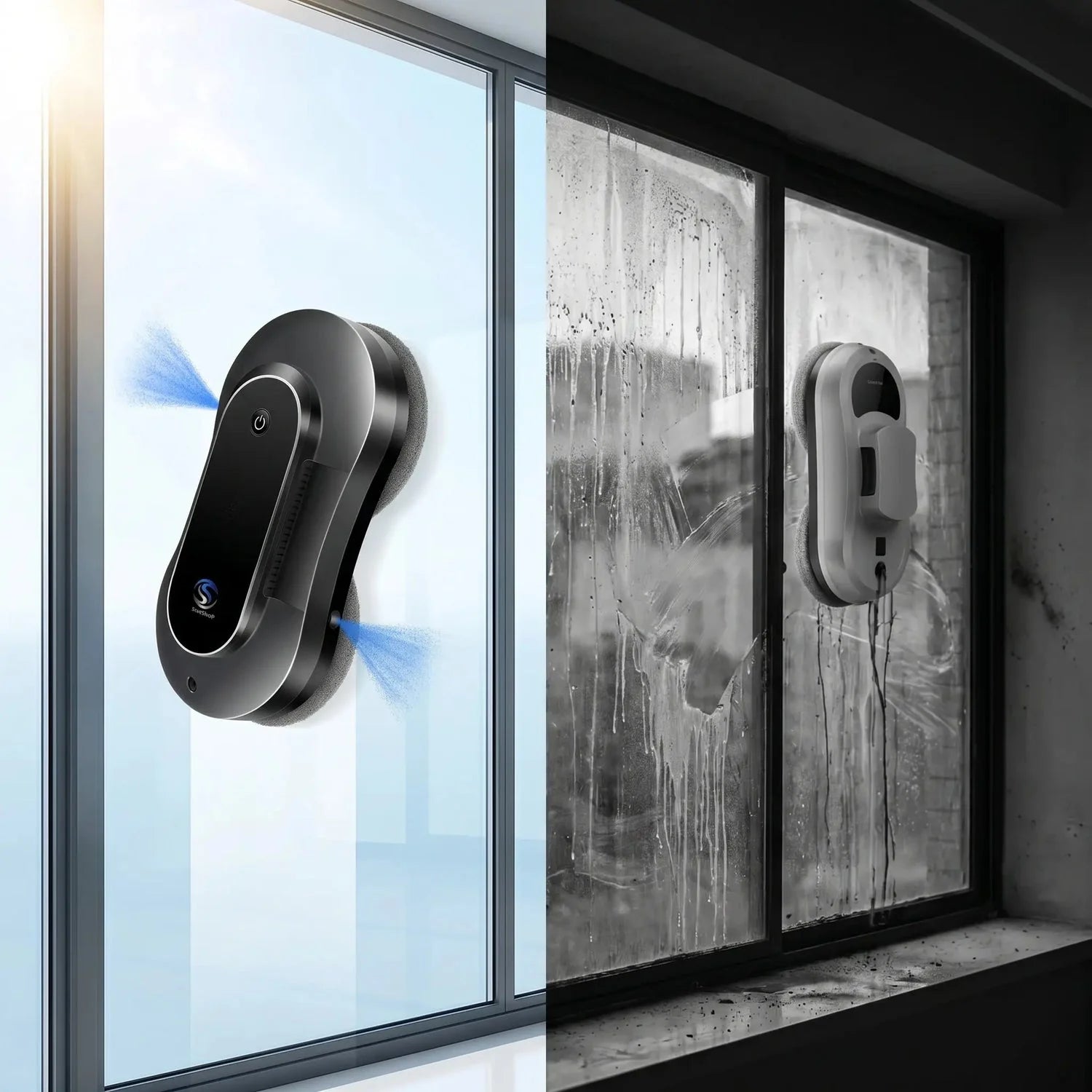 Robot de Curatare Geamuri cu Pulverizare si Control APP, Ultra-Subtire SeveShop