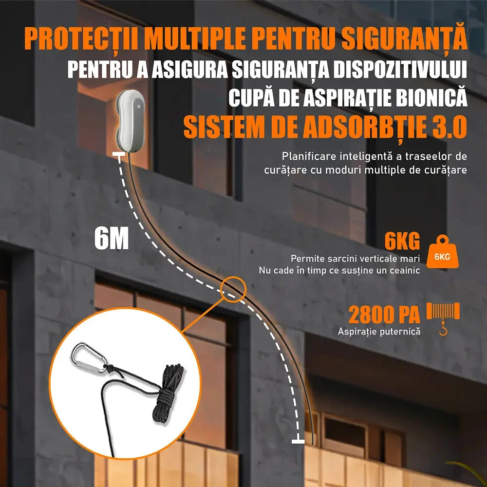 robot pentru geamuri si cabine dus cu design ultra subtire