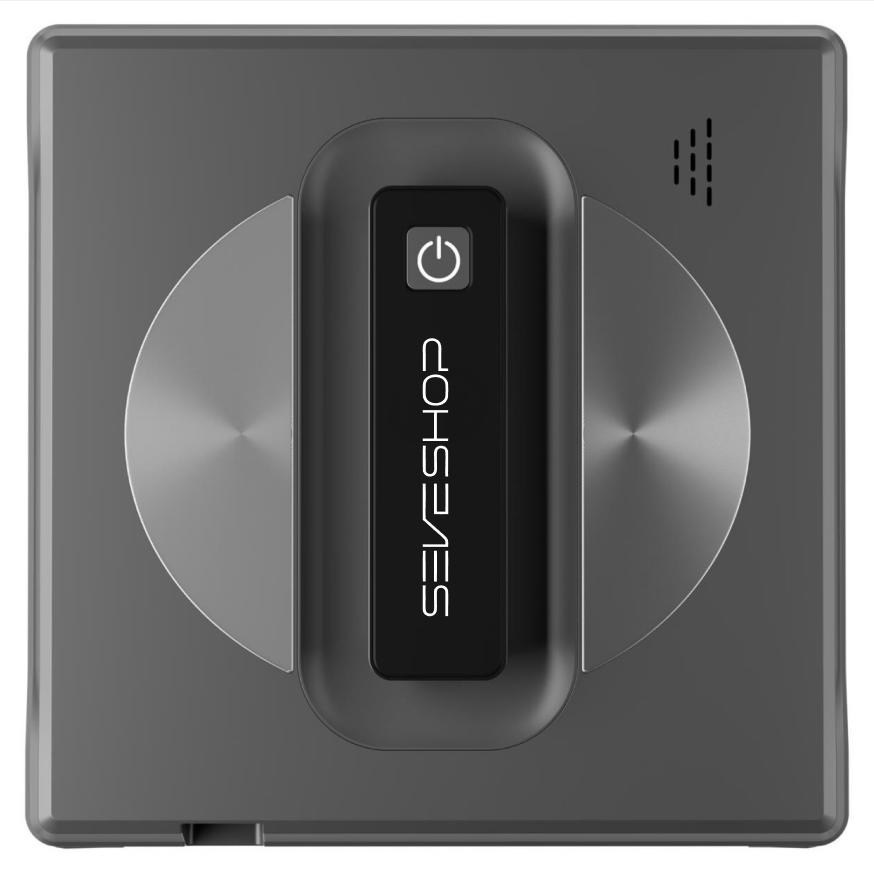 robot de curățare geamuri pătrat cu control din aplicație