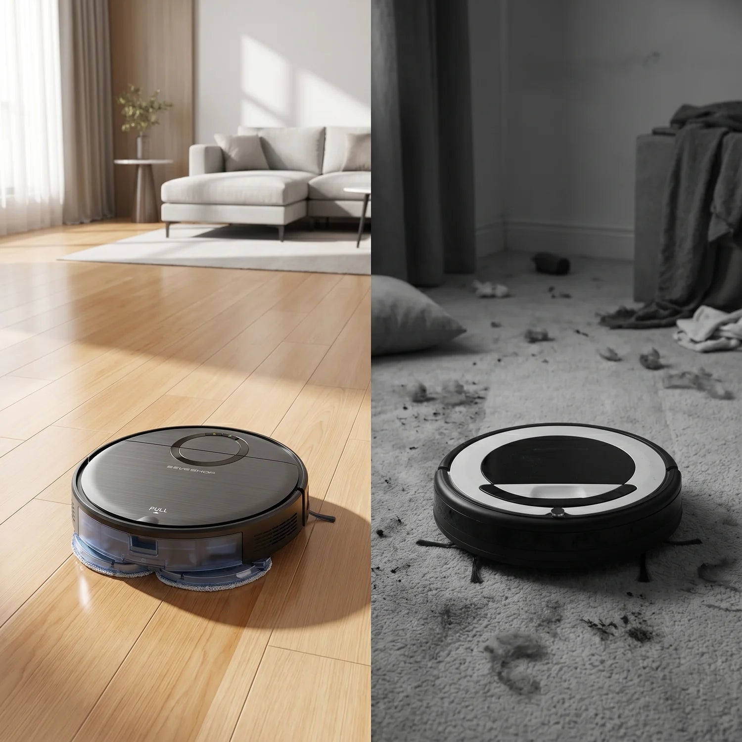 Aspirator Robot 2 in 1 T7S, Aspirare si Spalare, Control WiFi