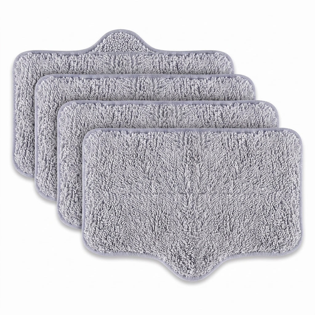 Set de 4 lavete mop gri din microfibră pentru aparatul de curățat cu aburi SC-06, suprapuse în trepte