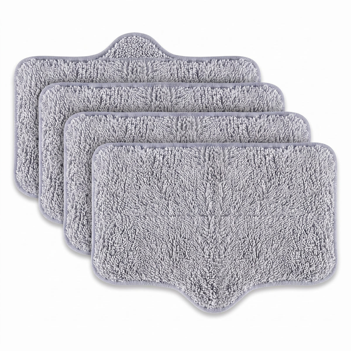 Set de 4 lavete mop gri din microfibră pentru aparatul de curățat cu aburi SC-06, suprapuse în trepte