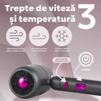 uscator compact si ergonomic utilizat pentru coafare rapida si protectie termica