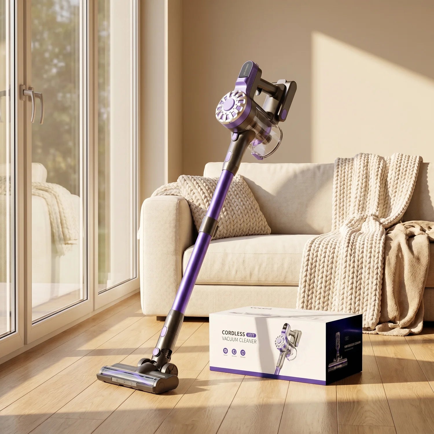 Aspirator Vertical V08 4 in 1, Fara Fir, 12000Pa, HEPA si LED