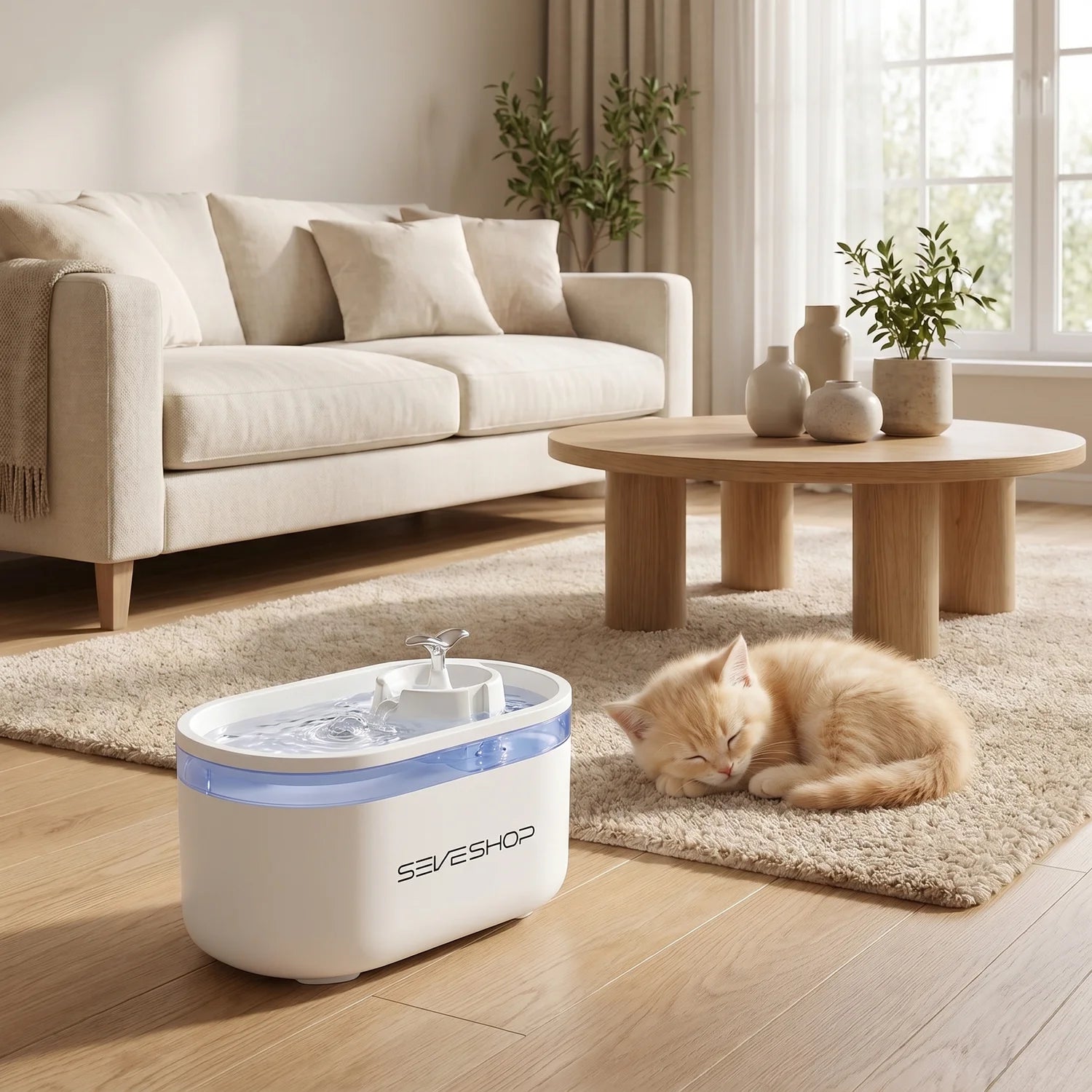 Fantana Apa Automata pentru Pisici si Caini, Ultra Silentioasa, 2.8L
