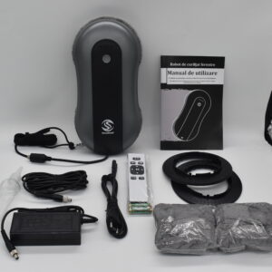 Robot Curatare Geamuri, SeveShop®, Robot Spalat Geamuri Cu Pulverizare Apa Bidirectionala, Stergator Electric Ultra-Subtire Pentru Sticla, Aspirator Geamuri Cu Control APP Si Telecomanda, Tehnologie iAdapt, Protectie Cvadrupla